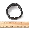 Natural Black Moonstone Beads Rectangle Beaded Stretch Bracelet BJEW-Q012-01A-3