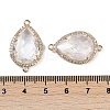 Natural Quartz Crystal Faceted Teardrop Links G-B126-03G-10-3