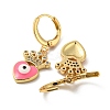 Real 18K Gold Plated Brass Dangle Leverback Earrings EJEW-A033-08G-03-2