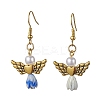 Angel Antique Golden Alloy & Resin Dangle Earrings EJEW-JE05686-10-1
