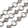 304 Stainless Steel Flower with Rhombus Link Chains CHS-Z007-14P-1