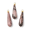 Natural Rhodonite Pendants PALLOY-JF04760-03-1