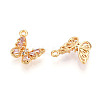Brass Micro Pave Cubic Zirconia Charms KK-N262-112C-G-2