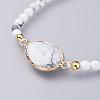 Adjustable Natural Howlite Braided Bead Bracelets BJEW-JB04559-05-2