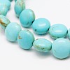 Flat Round Synthetic Turquoise Beads Strands TURQ-I022-16x6mm-05-1