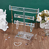3-Tier T Bar Plastic Jewelry Towers for Earrings Rings ODIS-WH0030-204-2
