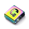 Ion Plating(IP) 304 Stainless Steel Square Slide Charms STAS-L132-20G-M-2