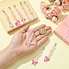 4Pcs October Breast Cancer Pink Awareness Ribbon Alloy Enamel Pendant Decoration HJEW-YW00081-01-5
