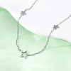 304 Stainless Steel Star Link Chain Necklaces NJEW-R026-13P-3