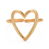 Ion Plating(IP) 304 Stainless Steel Open Heart Cuff Ring for Women LS-RJEW-C025-22G-2