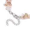 Natural Black Gold Rutilated Quartz Chip Beaded Anklets for Women AJEW-AN00695-4