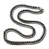 304 Stainless Steel Cuban Link Chain Necklace NJEW-P288-01B-AS-1-1