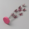 304 Stainless Steel Flower Name Card Holder AJEW-WH0258-28-2