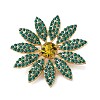 Flower Rhinestone Brooch JEWB-G040-08G-02-1