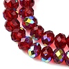 Electroplate Transparent Glass Beads Strands EGLA-A046-01B-09-2