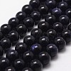 Synthetic Blue Goldstone Beads Strands G-D840-81-8mm-1