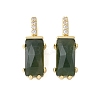 Brass Micro Pave Cubic Zirconia and Natural Moss Agate Pendants KK-F892-45G-02-1