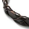 6Pcs 6 Style Adjustable Braided Imitation Leather Cord Bracelet Set with Waxed Cord for Men BJEW-F458-15-4