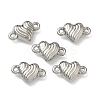 304 Stainless Steel Corrugated Heart Links Connector Charms STAS-D211-14D-P-1