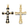 Brass Enamel Pendants KK-M220-06G-B-2