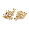 Brass Micro Pave Cubic Zirconia Pendants ZIRC-I063-30A-3