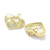 Brass Micro Pave Clear Cubic Zirconia Pendants KK-L213-016G-2