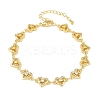 Brass Micro Pave Clear Cubic Zirconia Link Chain Bracelets for Women BJEW-A090-09C-G-4