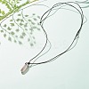Natural Amethyst Nugget Pendant Necklace with Cowhide Leather Cord NJEW-JN03882-01-2