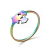 Ion Plating(IP) 201 Stainless Steel Triple Star Finger Ring for Women RJEW-G266-26M-3