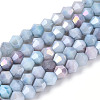 Ombre Effect Dyed Glass Beads Strands GLAA-T025-4mm-09H-1