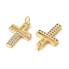 Brass Micro Pave Clear Cubic Zirconia Pendants KK-Q031-35G-03-2
