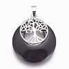 Synthetic Black Stone Pendants G-F573-C08-2