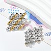 304 Stainless Steel Two Tone Stud Earrings for Women STAS-Z117-03GP-3