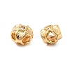 Brass Micro Pave Clear Cubic Zirconia Beads KK-F916-39G-2
