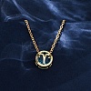 Brass Pave Cubic Zirconia Birth Stone Constellation Pendant Cable Chain Necklaces LS-NJEW-D334-01G-07-2