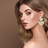 2 Pairs 2 Colors Crystal Rhinestone Heart Dangle Stud Earrings with 925 Sterling Silver Pin EJEW-AN0001-25-6