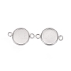 201 Stainless Steel Cabochon Connector Settings X-STAS-F191-15S-D-3