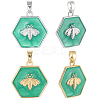 6Pcs 2 Colors Brass Pendants KK-BBC0021-45-1