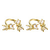 Cubic Zirconia Bowknot Open Cuff Rings RJEW-N037-030-1