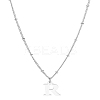 1Pc Brass Chain & 304 Stainless Steel Letter Pendant Necklaces NJEW-LP0001-35R-P-1