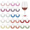 24Pcs 12 Color Acrylic Imitation Pearl Round Beaded Wine Glass Charms AJEW-AB00058-1