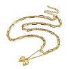 304 Stainless Steel Bowknot Pendant Necklaces LS-NJEW-L182-001G-04-5