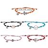 Natural Cowrie Shell & Tree & Turtle & Wave Link Bracelets Set BJEW-SW00030-7