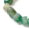 Natural Agate Nuggets Beaded Stretch Bracelets for Men Women BJEW-JB11957-02-4