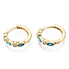 Brass Micro Pave Cubic Zirconia Huggie Hoop Earrings X-EJEW-T014-09G-02-NF-4