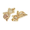 Brass Micro Pave Cubic Zirconia Pendants KK-S526-34G-2