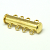 4-Strands 8-Holes Tube Brass Magnetic Slide Lock Clasps KK-D474-G-NF-2