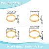 4Pcs 4 Styles Stainless Steel Grooved Finger Ring Settings STAS-LP0001-43G-01-2