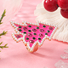 Unique Christmas Tree Alloy Rhinestone Cuff Rings HF0793-2-1