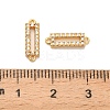 Brass Micro Pave Clear Cubic Zirconia Hollow Rectangle Connector Charms KK-H515-18G-3